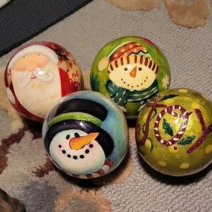 Pier 1 Festive Holiday Ornaments - Red, Green, Blue